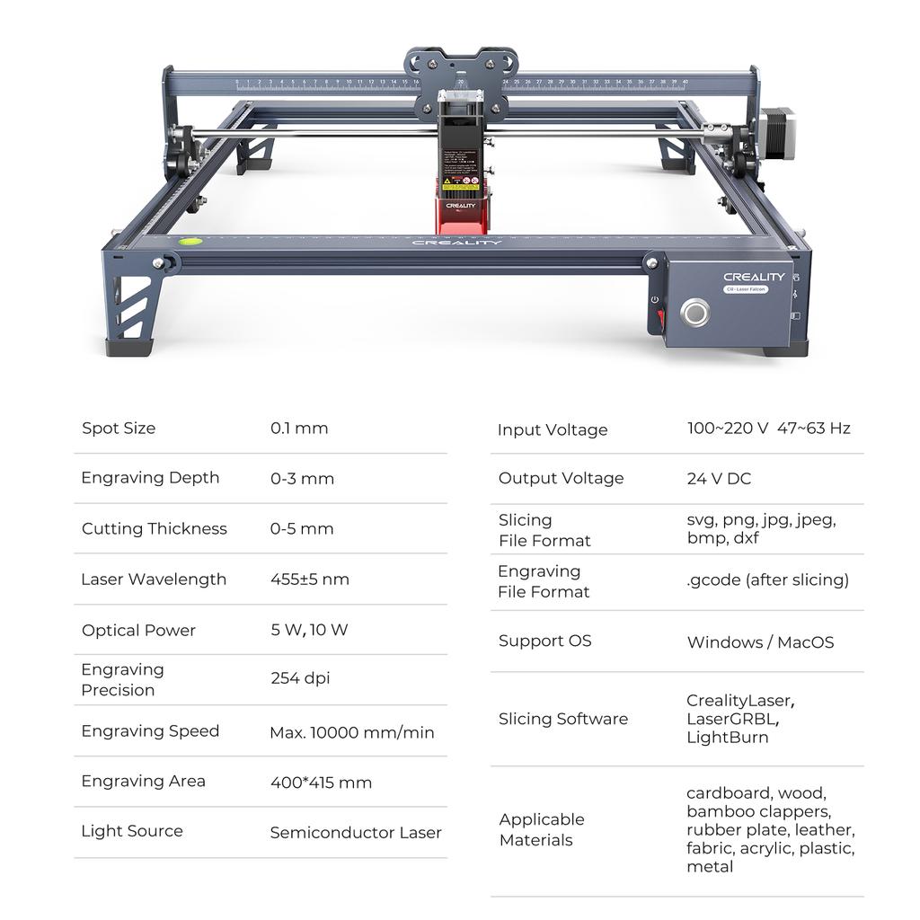 Orignal Creality CR-Laser Falcon Laser Engraver 10W Compression Spot Quick Focus Anodized Aluminum