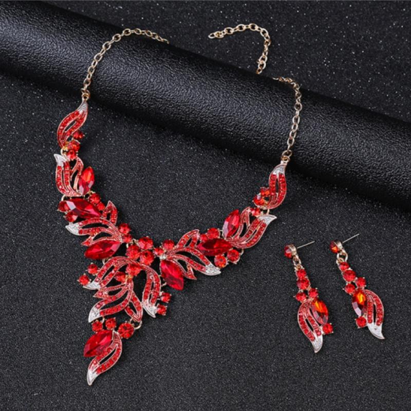 Комплект из ожерелья и сережек со стразами, свадебная вечеринка, аксессуары для костюма