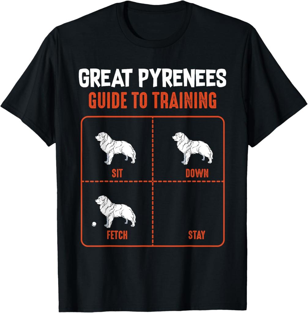 Great Pyrenees Guide To Training Funny Dog Lover Graphic Tee Casual Short Sleeve TShirt For Unisex Women