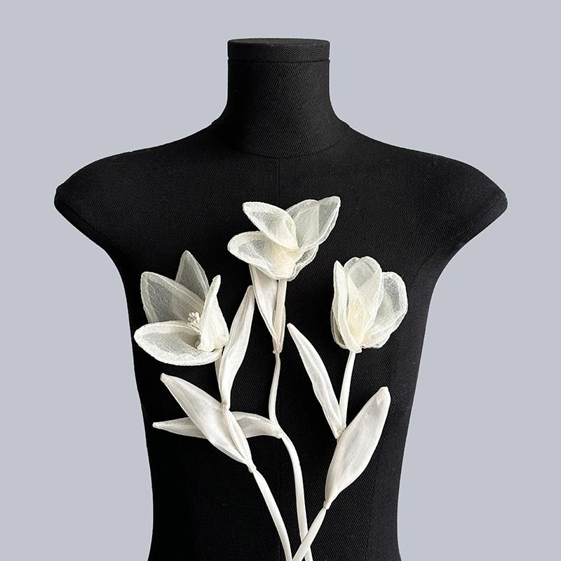 1/2 шт. DIY Наклейка-патч Цветок Магнолии для Одежды Аксессуары Новое Украшение Аппликация для Свитера Платья