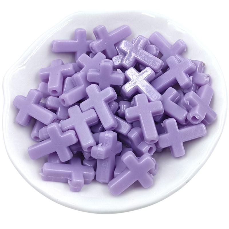 Home Party Supplies Fashion System Cream Spring Color DIY Jewelry Accessories Cross Loose Beads Necklace Bracelet Macaron Color 50Pcs