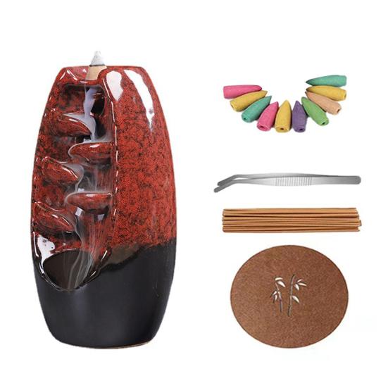 Курильница с обратным потоком и 10 конусами Креативный освежитель воздуха Водопад Благовония Конус