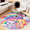 Bear Printed Round Rug Carpet Chair Rug Area Rug Entryway Doormats,for Office Chair Living Room Bedroom Kitchen Room.