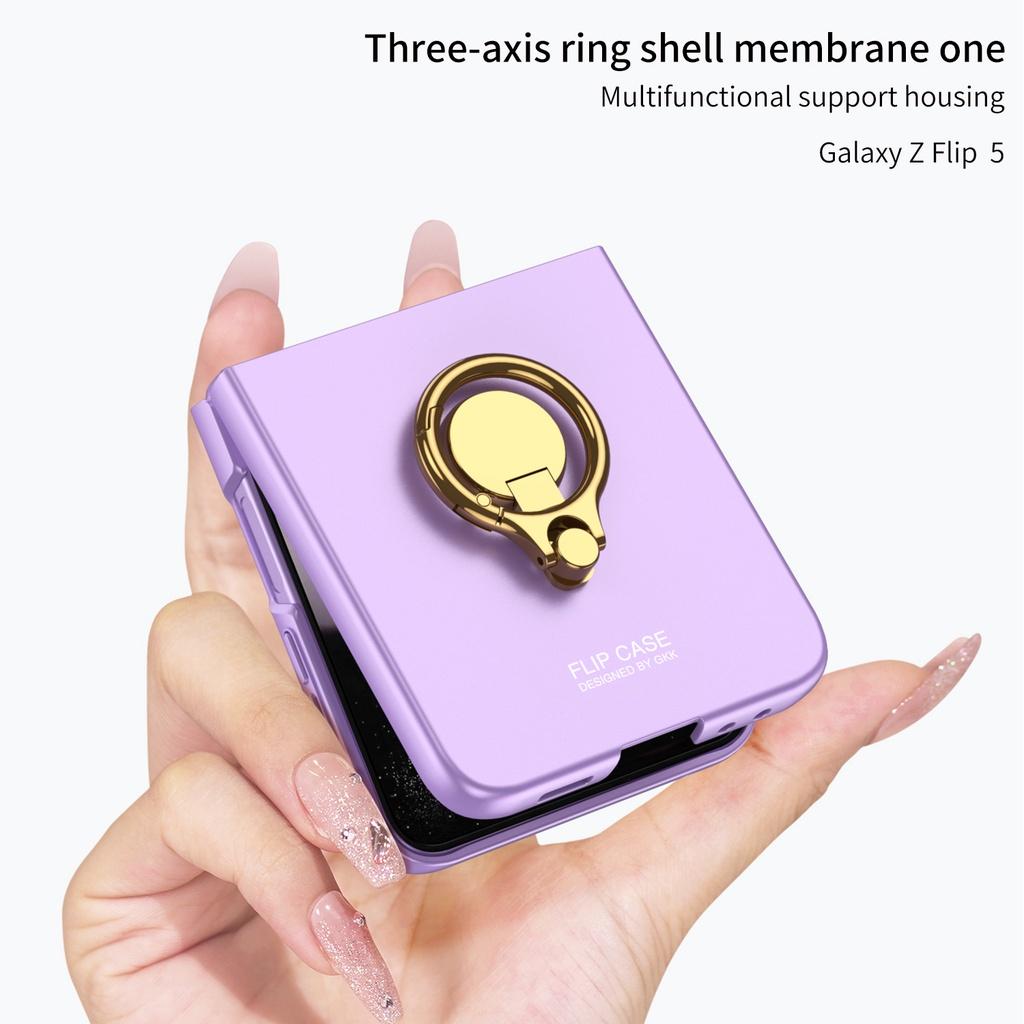 Модный складной чехол для телефона с трехмерной подставкой для Samsung Galaxy Z Flip 5, ультратонкая пленка, встроенный защитный чехол