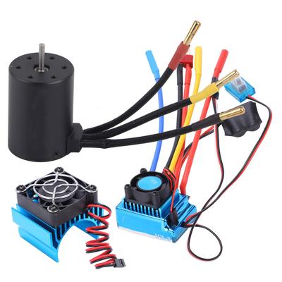 3650 2300KV Водонепроницаемый 4-полюсный Бесколлекторный Двигатель 80A ESC Радиатор Комбо Набор для 1 10 Радиоуправляемой Машинки