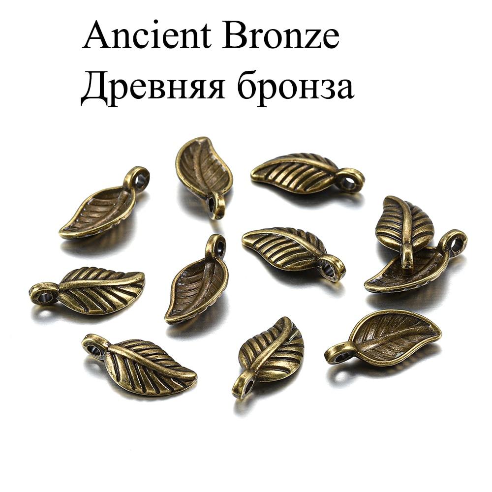 60 шт./упак. 15x7 мм металлические маленькие подвески в форме листа для самостоятельного изготовления ювелирных изделий, аксессуары, принадлежности, браслеты, ожерелья
