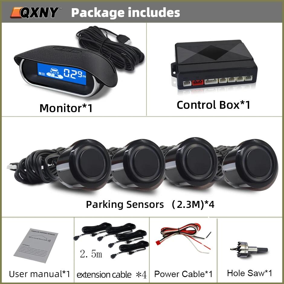 Front Parking Sensor Kit Auto Parktronic Assistant System LCD Monitor Buzzer Voice Volume Backup Radar Car Vehicle Universal