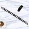 For Xiaomi Smart Band 9 NFC/9/8 NFC/8 G Letter Rhinestones Decor Watch Strap Stainless Steel Wrist Band