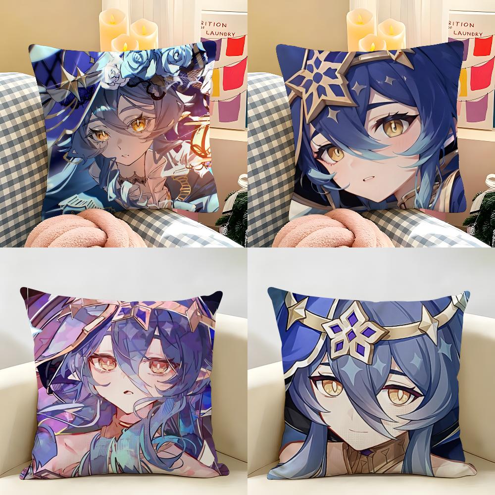 Layla Genshin Impact Cushion Cover Natural Linen Organic Fabric DoubleSided Printing Room Sofa Decor Pillow Case