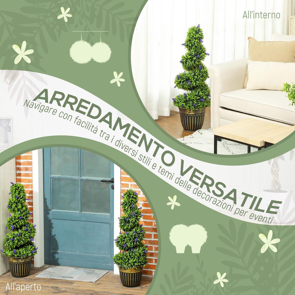 Set of Two 90cm Artificial Lavender Trees