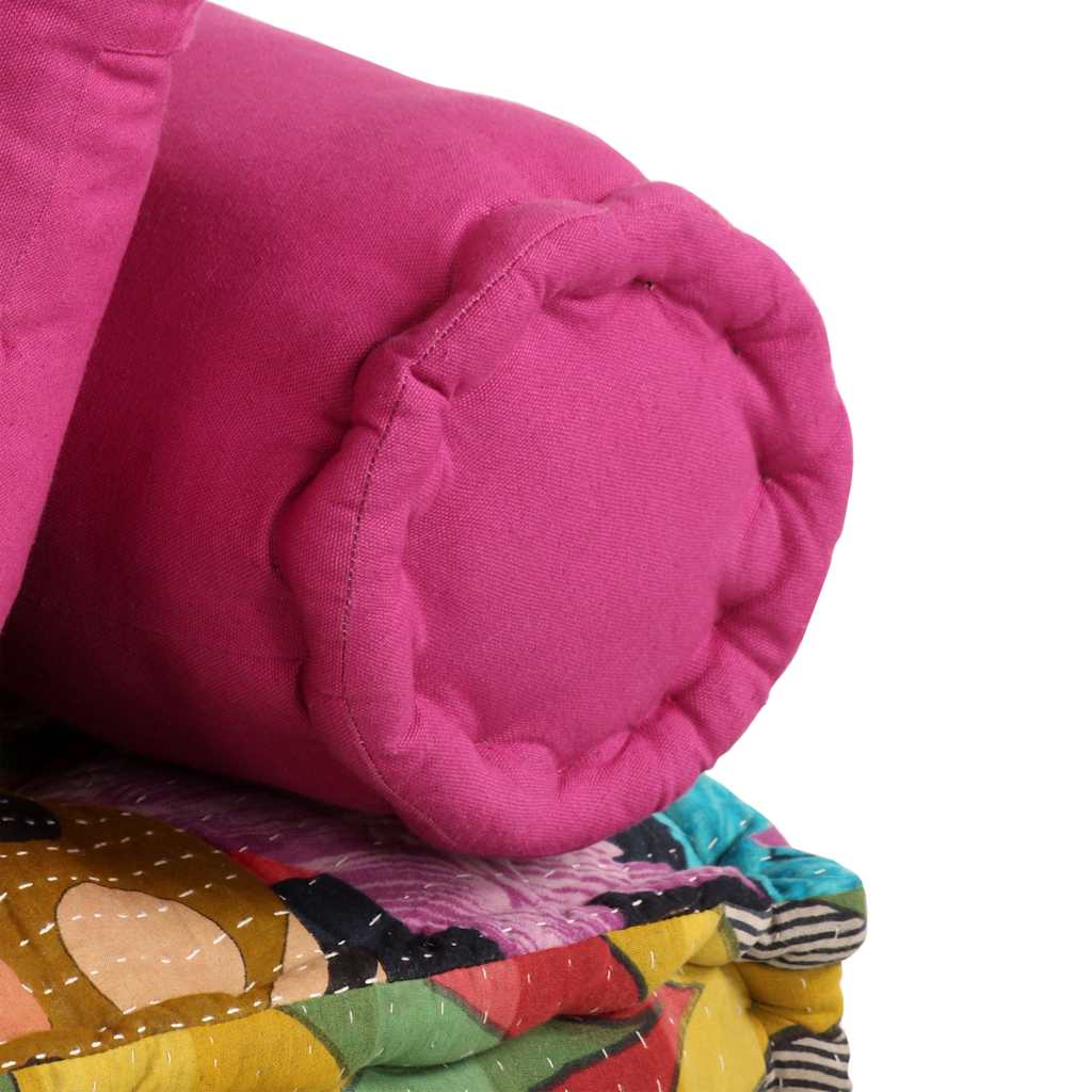 2 Seater Modular Pouf Patchwork Fabric