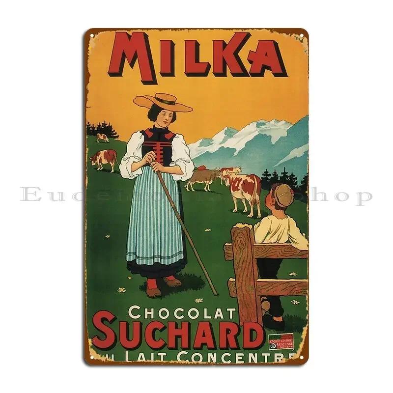 Vintage Chocolate Advertising Metal Sign Funny Designing Mural Classic Living Room Tin Sign Poster