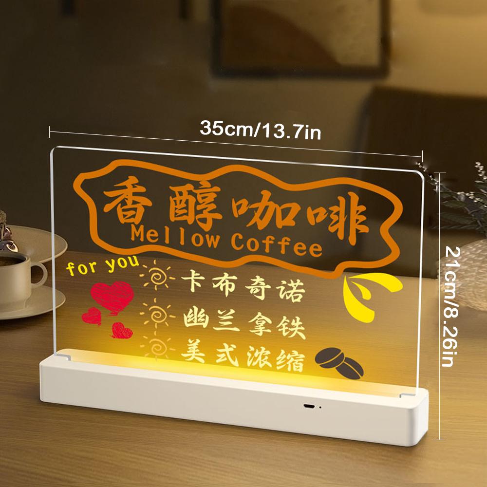 Светодиодная доска для сообщений, ночник, акриловый маркер, доска для сообщений с 7-цветной ручкой для детей, доска для рисования, рождественский подарок