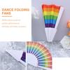 10 Pcs Rainbow Folding Fan Fans Photo Props Creative Foldable Dancing Dance Performance Supplies Exquisite