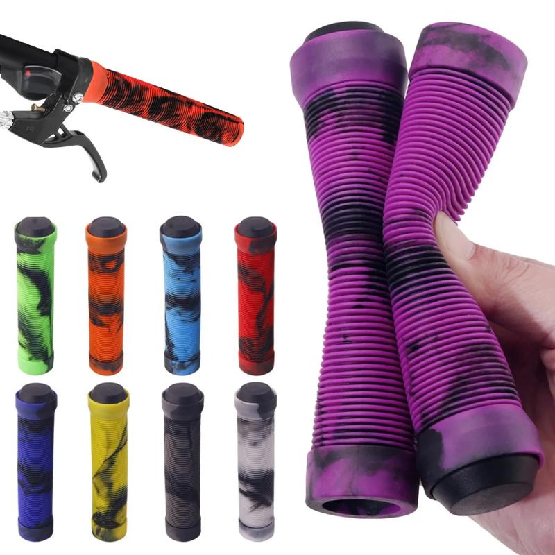 1 Pair Bicycle Grips Handlebar Cover Soft Rubber Shock Absorbing Mountain Bike Handles Cuff MTB BMX Scooter Handle Fist Bike
