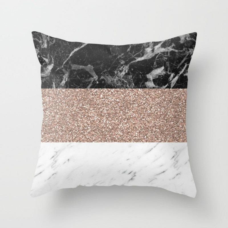 Marble Pattern Decorative Pillowcase Living Room Bedroom Square Cushion Pillowcase