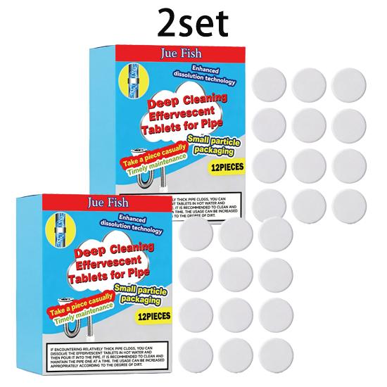 Jue Fish pipe cleaning effervescent tablets kitchen sink toilet dredge and dissolve oily residues, quickly deodorize and refresh 10pcs