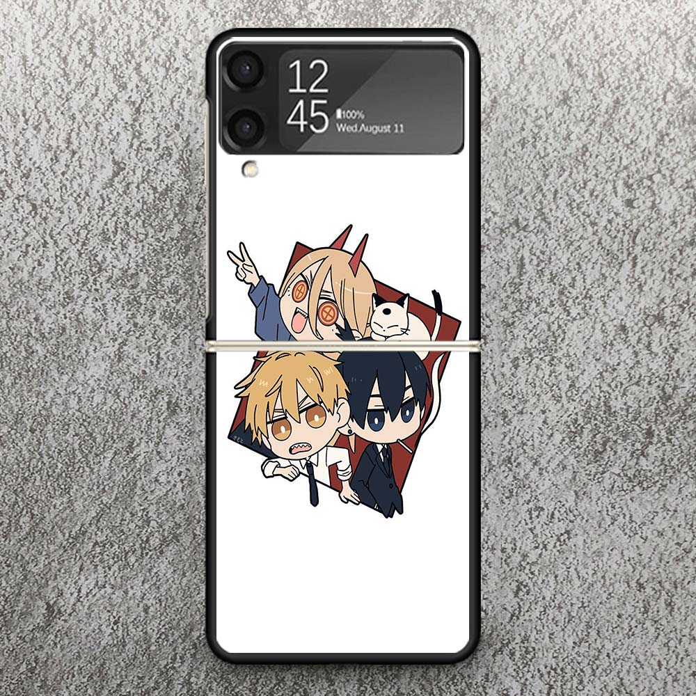 Чехол C-Chainsaw Man с милым принтом для Samsung Galaxy Z Flip 3 4 5 6 7 5G Чехол для телефона Flip7 Flip6 Flip5 Flip4 Flip3 Чехол с рисунком F