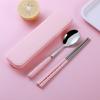 Stainless Steel Cutlery Set Spoon Fork Chopsticks Set with Box Case Travel Cutleries