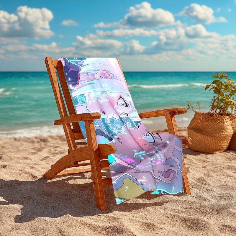 1Pc Cyberpunk Romance Beach Towel Quick Dry Multiuse For Beach Pool Gym Yoga Home Travel Christmas Halloween Xmas Gift S1182