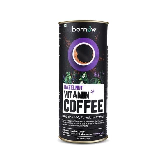 Кофе Bornow с лесным орехом™ | 100% Чистая Арабика | Премиальный Растворимый Кофе для Здоровья, 50 г | Технология Сублимационной Сушки | На 25 Чашек
