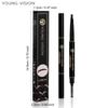 YOUNG VISION Auto Rotating Dual-Ended Square Water Smudge-Free Triangle Eyebrow Pencil Dual-Ended with Brush