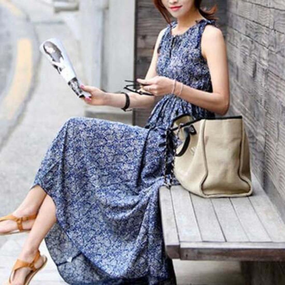 Shop Women Vacation Look Sleeveless Maxi Long Dress Pattern Won Wdr Wfd60c5