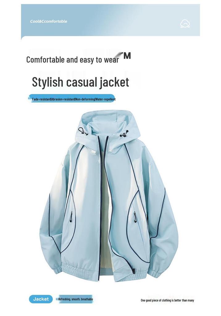 Men's Trendy Versatile Hooded Jacket – 2026 Spring/Autumn Korean Style Color Block Casual Top