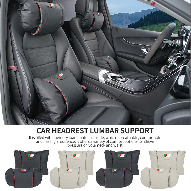 Car Seat Headrest Lumbar Support Neck Pillow Waist Cushion Backrest For Jaguar XF XJ XFR XKR X-Type F-Pace I-Pace S-Type F-Type NN52