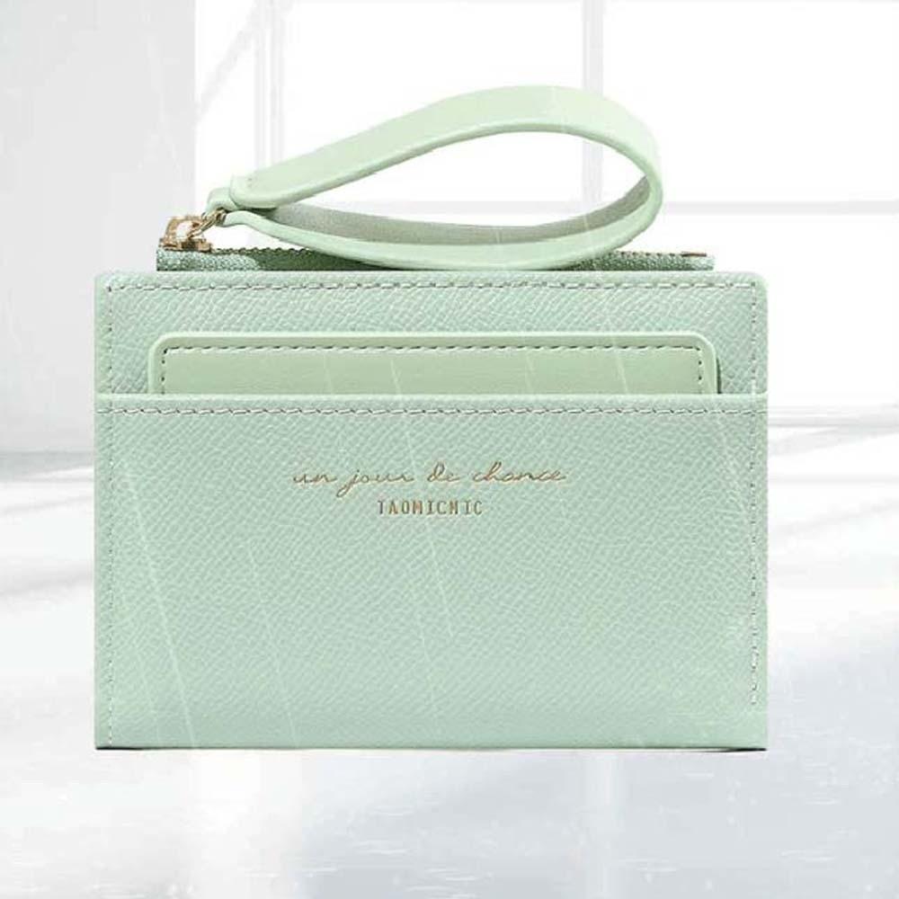 Портативный однотонный карман для карт, несколько карт, женский короткий кошелек из ПУ, женский складной кошелек, для бизнеса