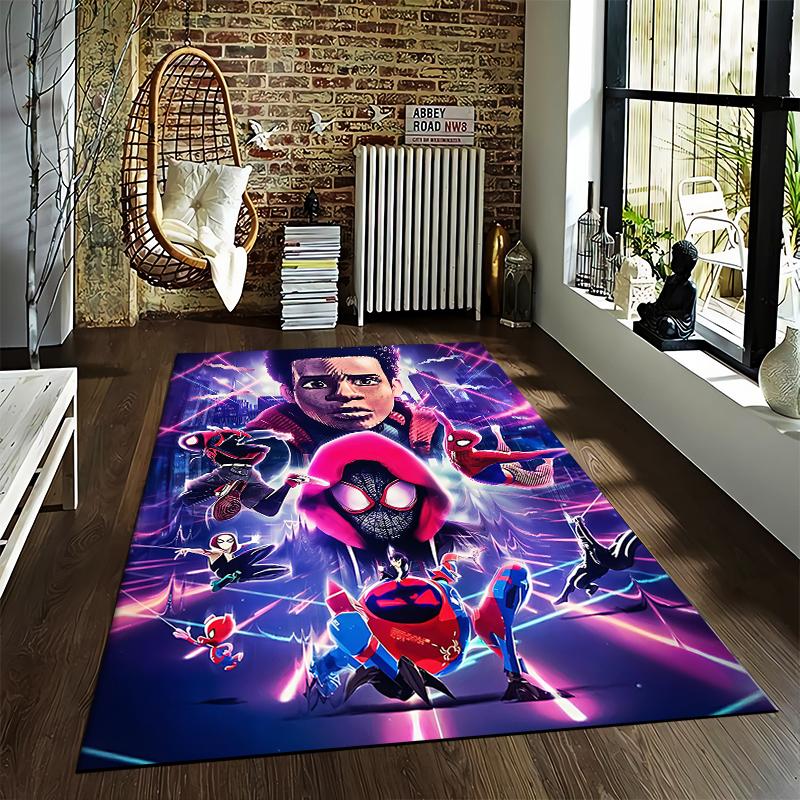 Spider-Man Into the Spider-Verse Poster Miles Morales Spider-Gwen Animated Art vintage carpet rug for living room hallway floor cover