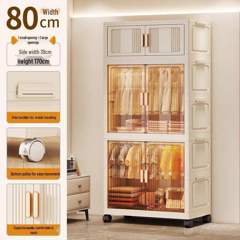 Детский шкаф и шкаф для хранения одежды, закусок и игрушек - Складной пластиковый ящик без установки