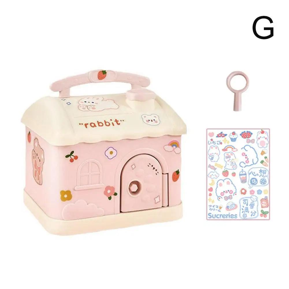 Милый мультяшный домик-копилка-кролик, милая коробка для хранения вещей для детей с наклейками своими руками, украшение дома, подарки на день рождения для детей