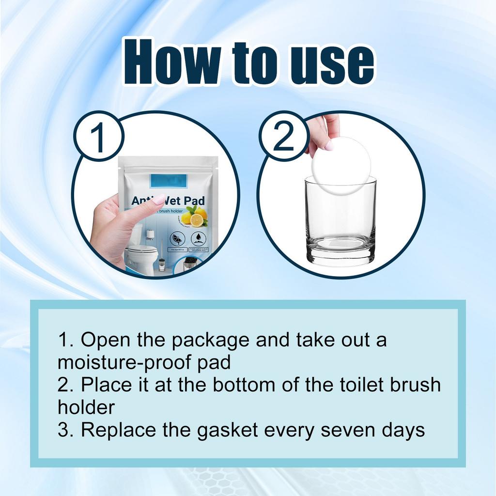 10x Toilet Brush Pads, Sufficient For About 30 Weeks Hygiene In The Bathroom