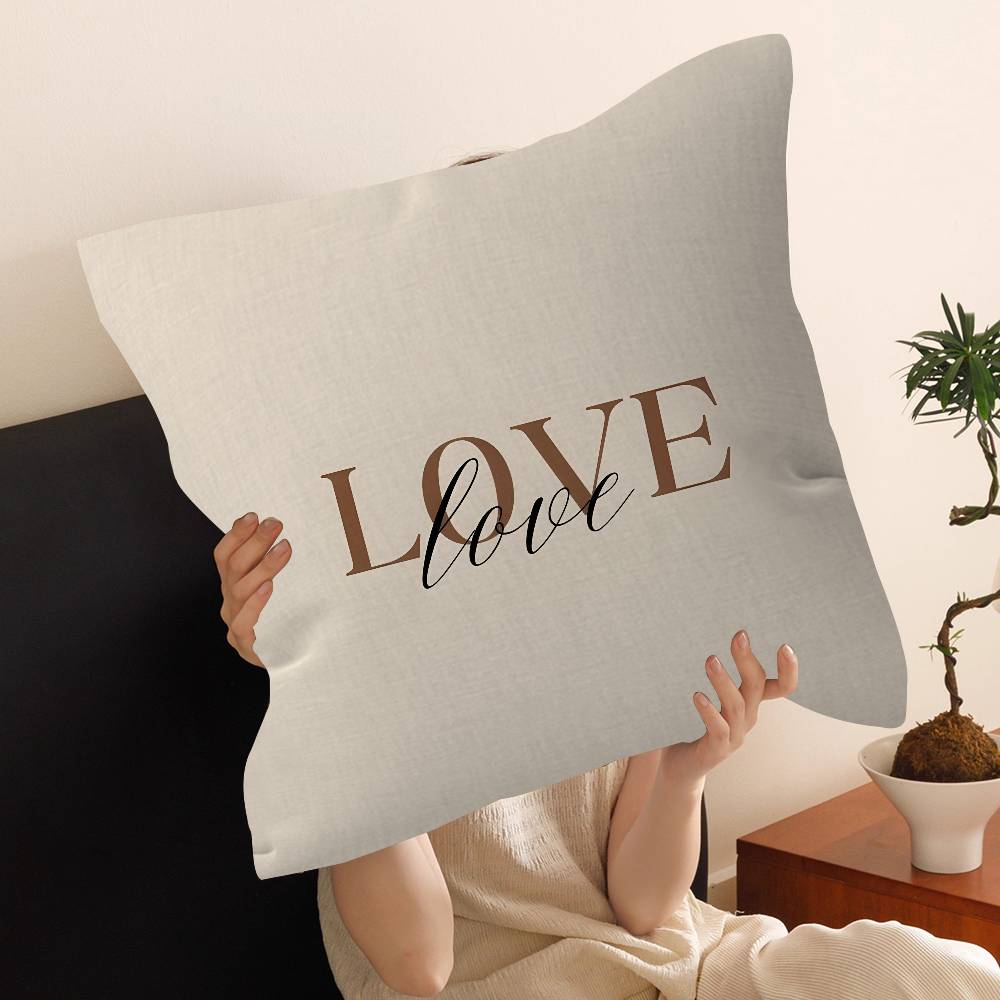 Flower Love Pattern Cushion Cover Car Throw Pillow Case For Sofa Car Christmas Gift 40x40cm 45x45cm