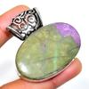 Purpurite Gemstone 925 Silver Plated Handmade Jewelry Pendant 1.70"