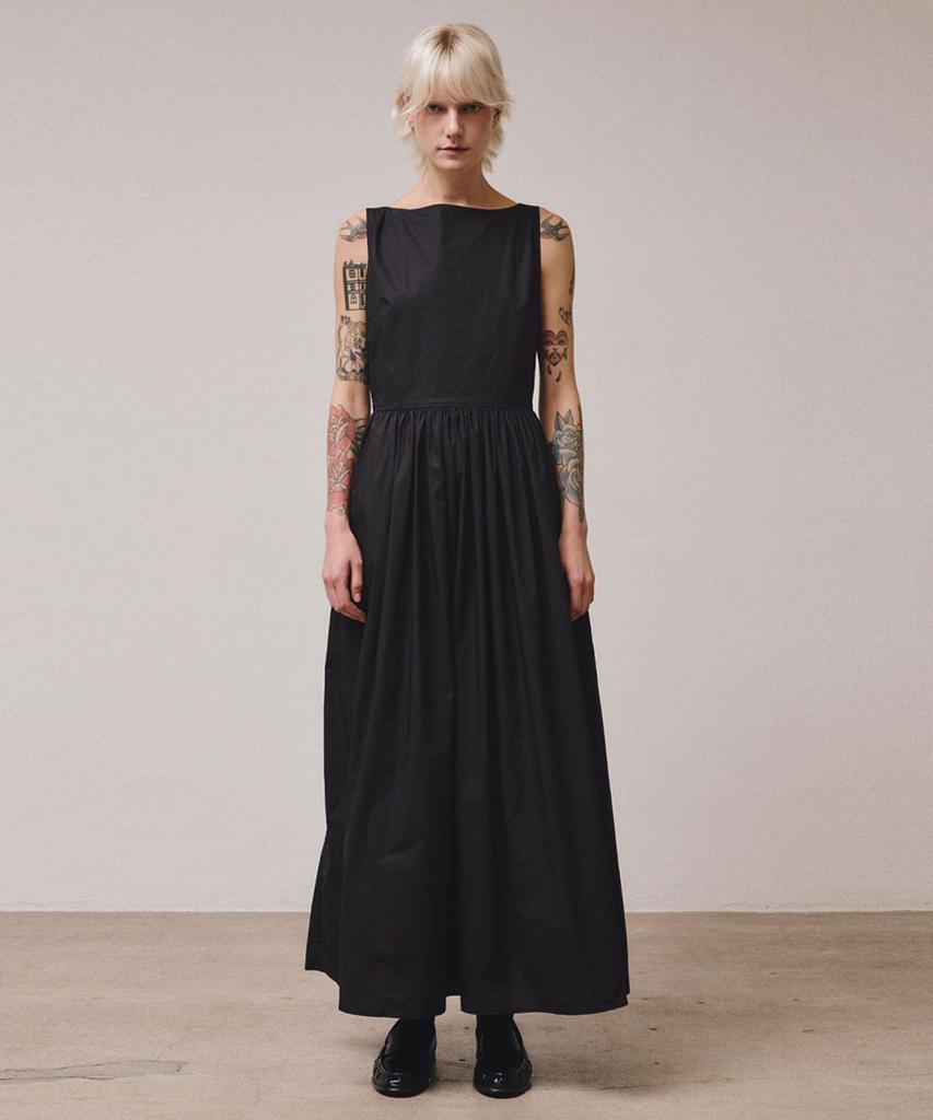 VIS A VIS Cotton Tie Back Dress (Black)