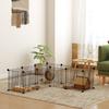 Modular Animal Enclosure with 12 35x35 cm Panels and Rounded Edges, Made of Metal and ABS, 140x70x35 cm, Black