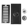 Rectangular Floor Drain with Capsule Pattern Grate Removable Stainless Steel Shower Linear Black