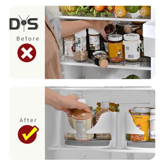 Ленивый холодильник, ящик для хранения, поворотная полка, вращение на 360 градусов, большая вместимость, противоскользящий дизайн, вращающаяся полка для хранения на кухне