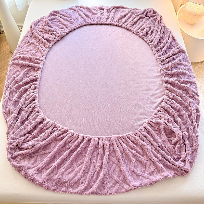 2025 Новая однотонная простыня на резинке из флиса Тафу Домашний защитный чехол для матраса Нескользящая цельная без наволочки