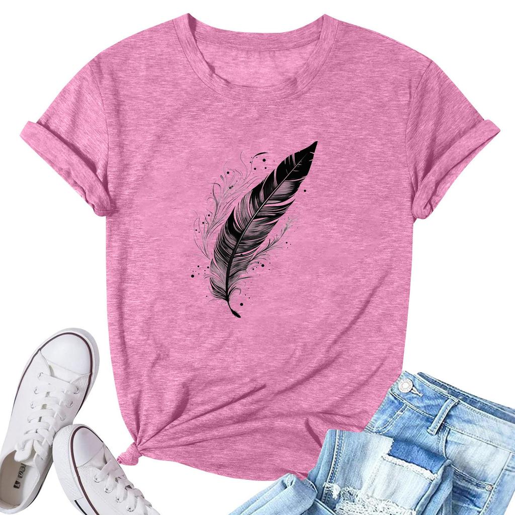 Женская модная повседневная плиссированная футболка с коротким рукавом с принтом