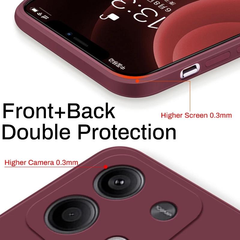 Redmi Note 13 Pro 4G Case Square Liquid Silicone Soft TPU Cover For Xiaomi Redmi Note 13 Note13pro Plus Note13 Pro 4G Phone Case