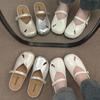 Fashion Slippers Women Summer PU Cover Toe Beach Shoes Slides Pantofle Rubber Sabot 2025 Beach Shoes Rubber Slippers Slipers Women Cover