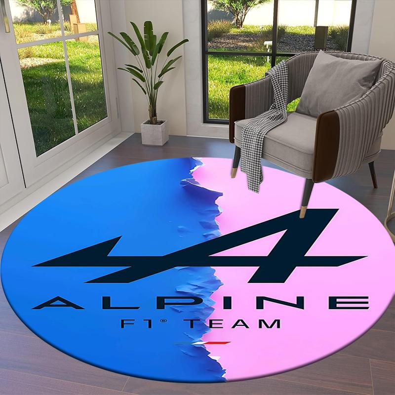 Круглый ковер Alpine F1, Ковер для гостиной, спальни, дивана, игровой комнаты, Нескользящий коврик для пола