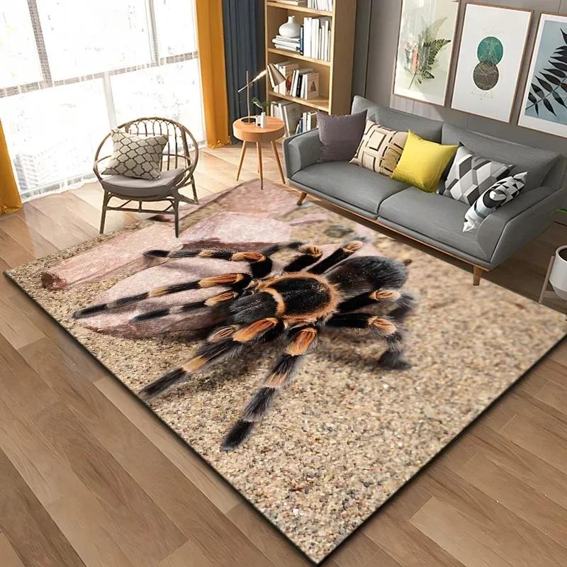 3D Ковер Паук Ползание Животное Ковер Хэллоуин Ужас Мат Коврики Trick or Treat Подростковая Спальня Коврик Фестиваль Домашний Декор Придверный Коврик