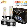 K5C H7 LED 60000LM Фары Canbus 8000K H1 H4 H11 9012 HIR2 H8 H9 9005 9006 HB3 HB4 Высокая мощность 6000K 5570 CSP Чипы