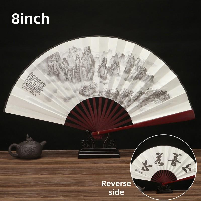 8-дюймовый складной веер в китайском стиле: Ретро классический дизайн ханьфу для мальчиков