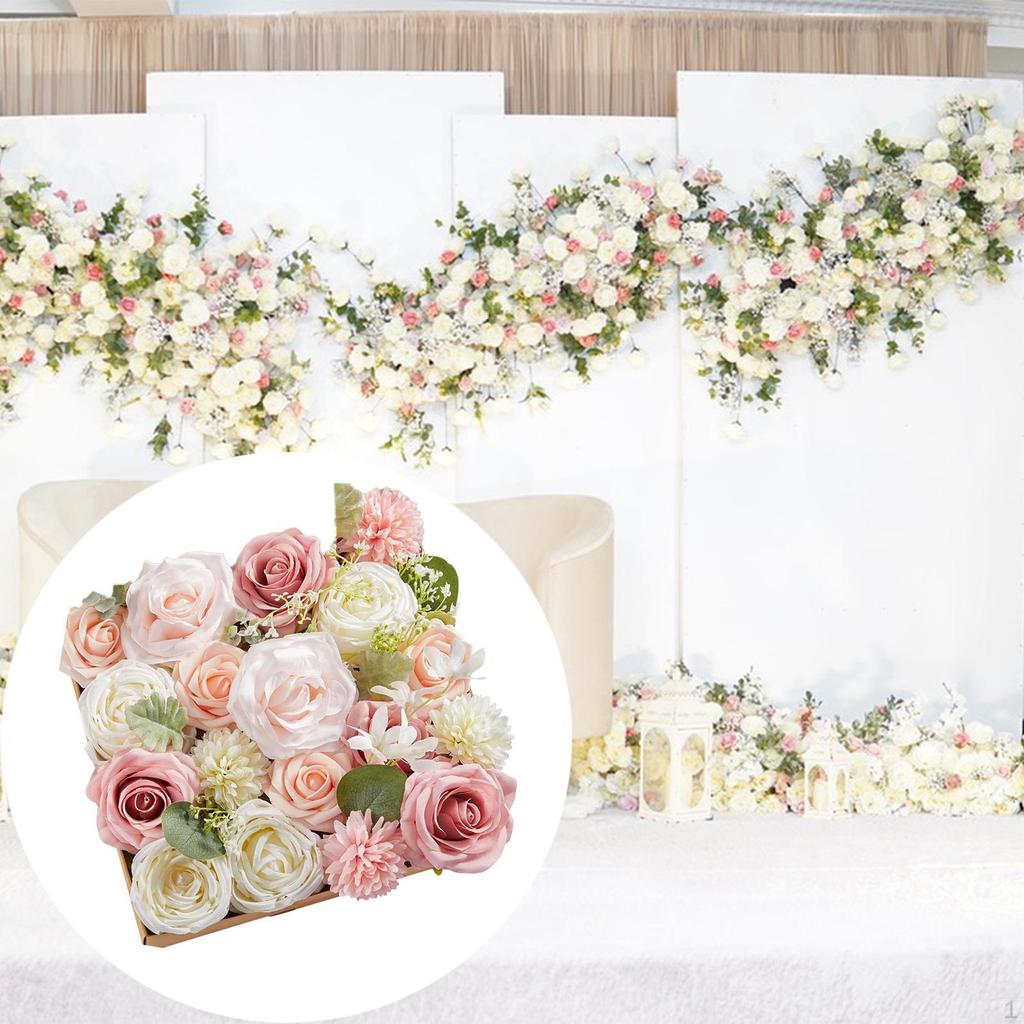 Искусственные цветы в коробке цветочные композиции венок свадебное украшение букет своими руками для детского душа