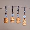 1Pc Wood Carving Kawaii Zodiac Keychain Cute Animal Bag Pendant Car Hanging Decoration Mobile Phone Chain Diy Accessories